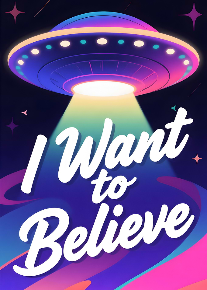 I Want to Believe UFO Alien Poster