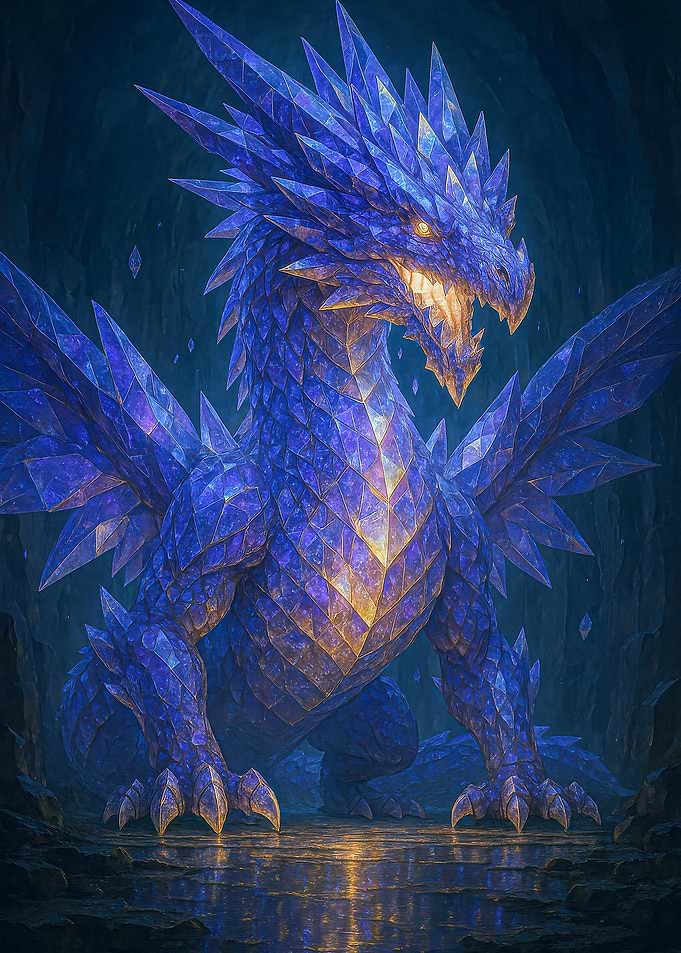 Crystal Dragon in Cave