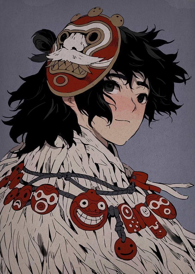 Anime Character with Mask and Decorations