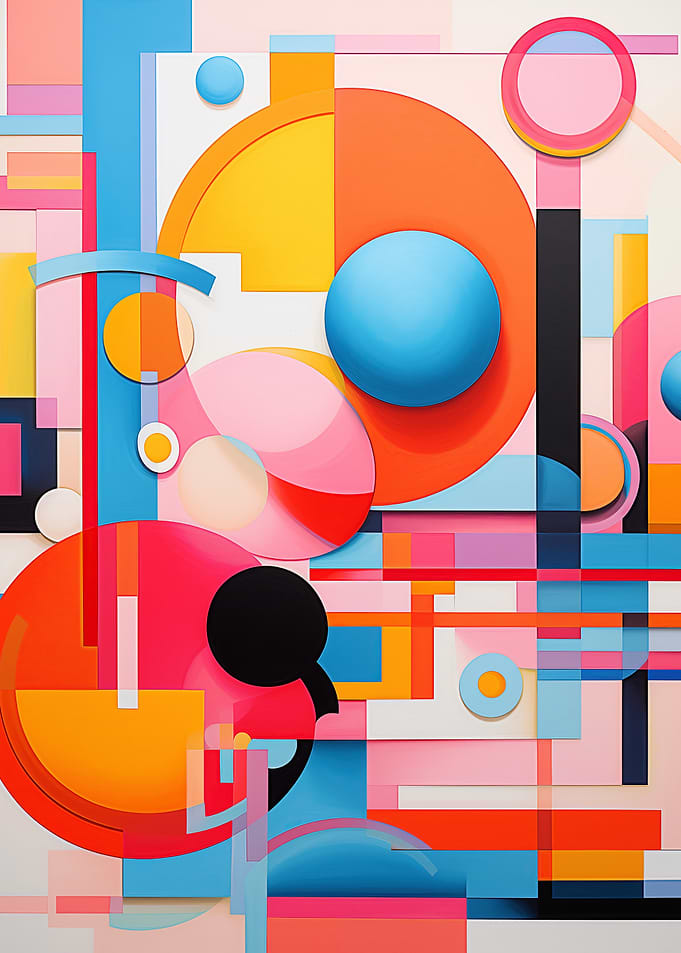 Colorful Abstract Geometric Composition