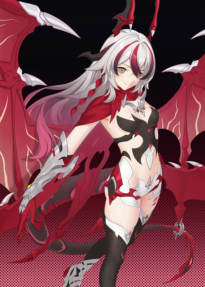 Anime Girl with Wings and Tail