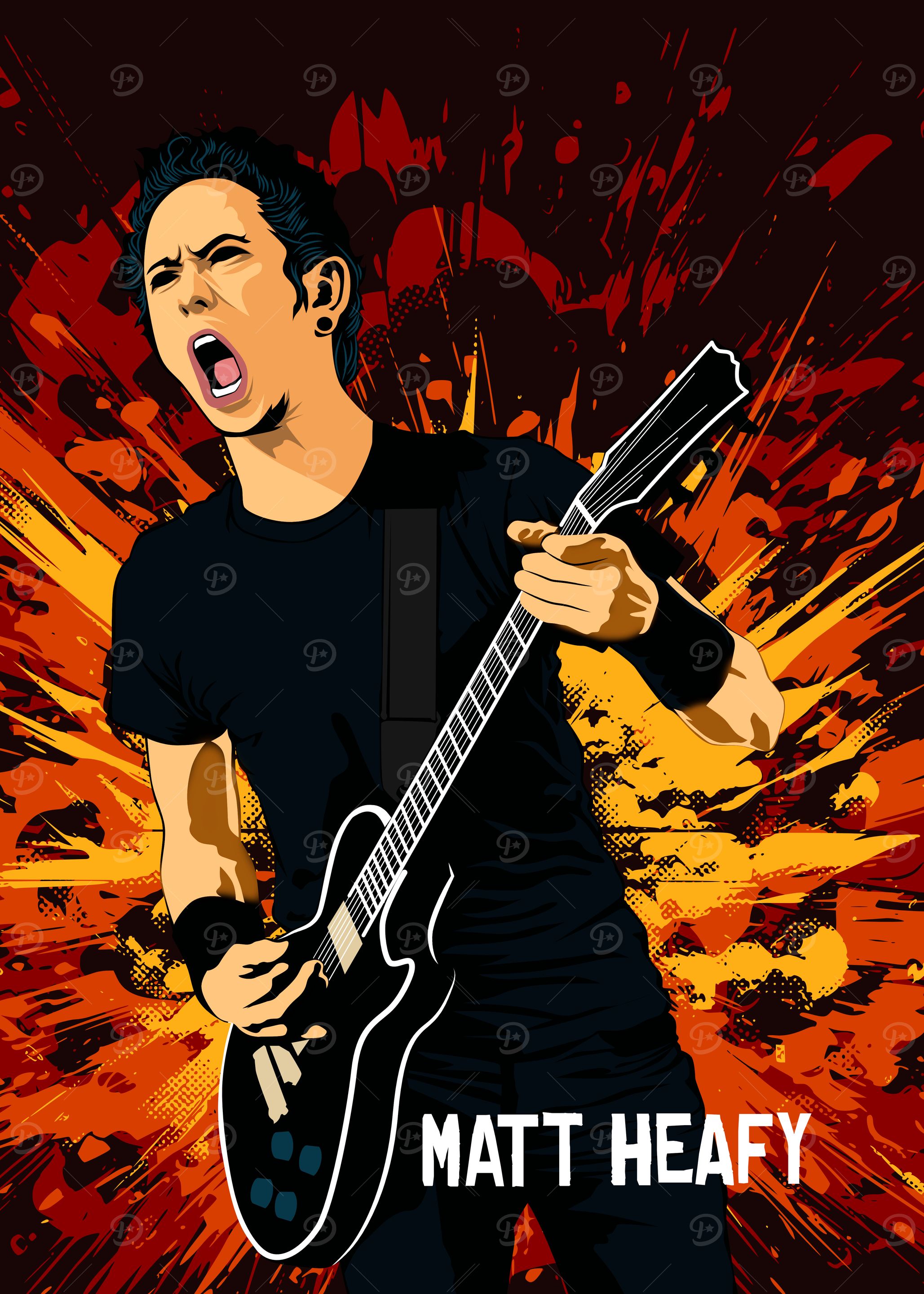Matt Heafy Guitarist Vector Art