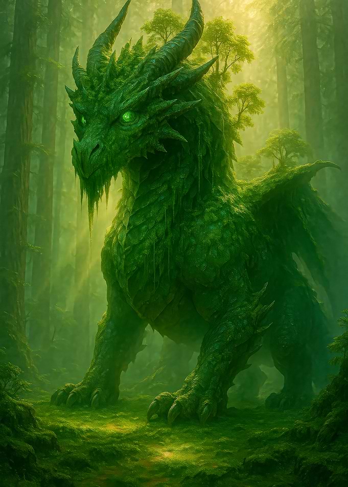 Green Forest Dragon Fantasy