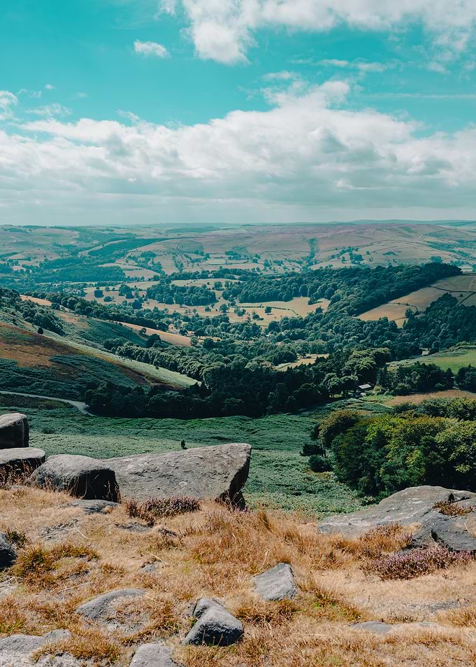 Scenic Valley View with Rocks