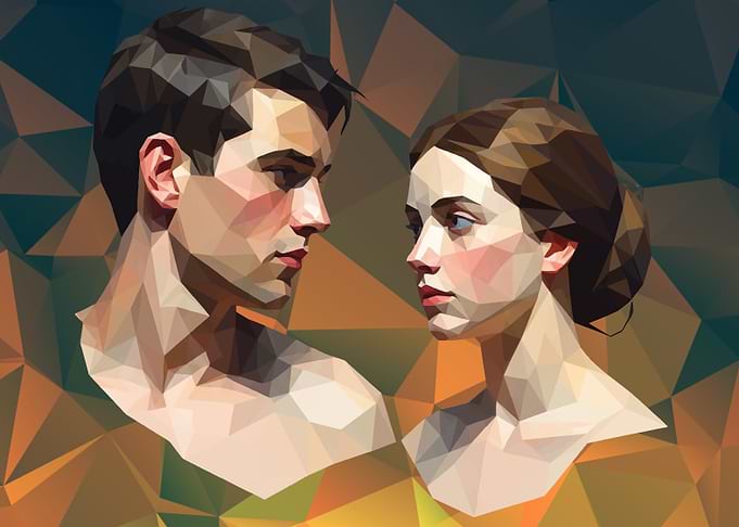Low Poly Portrait of a Couple