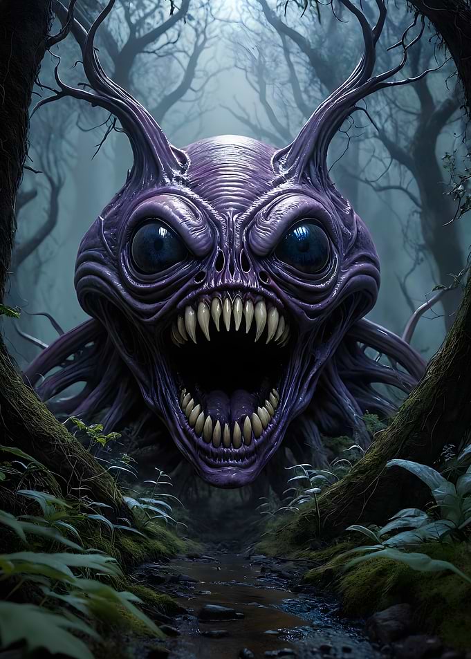 Purple Monster in Forest