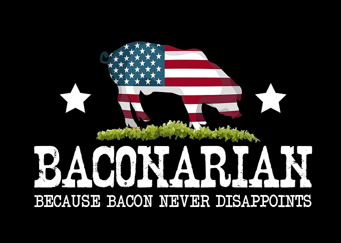 Patriotic Bacon Lover Men Pig Meat Barbecue BBQ Bacon