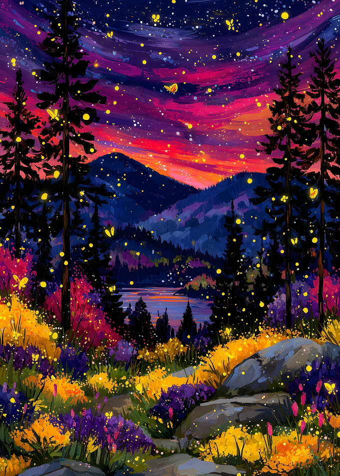 Enchanted Forest Landscape at Twilight