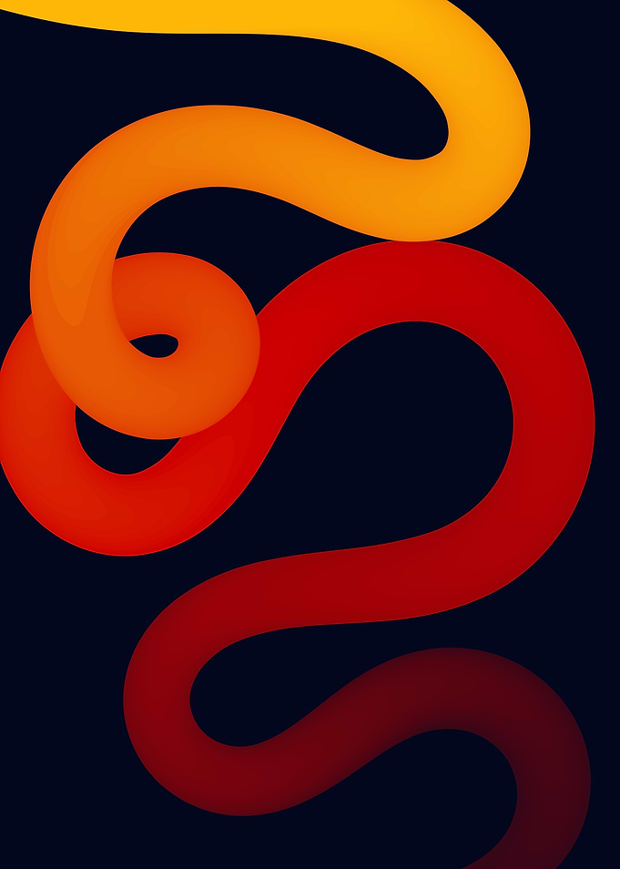 Abstract Colorful Tubes on Dark Background