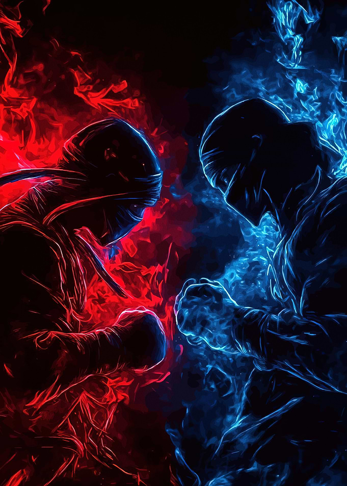 Red vs Blue Ninja Fight