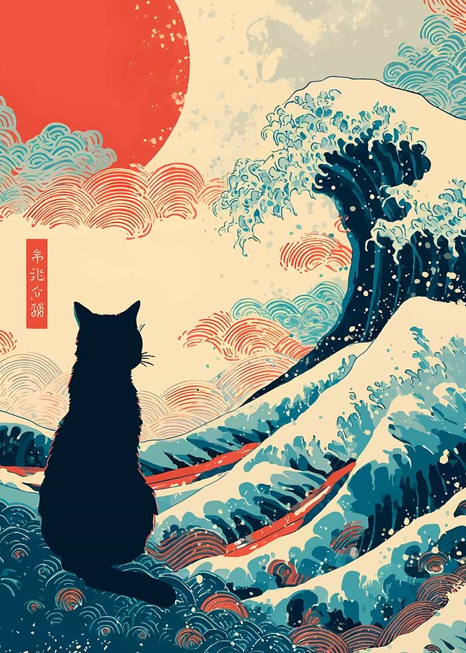 Cat and The Great Wave