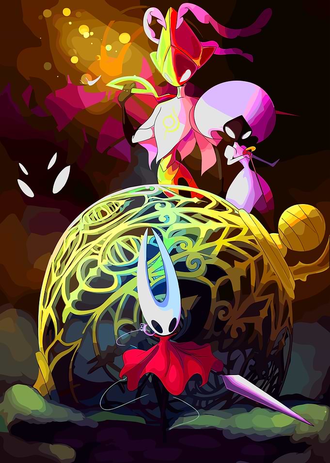 Hollow Knight characters digital art