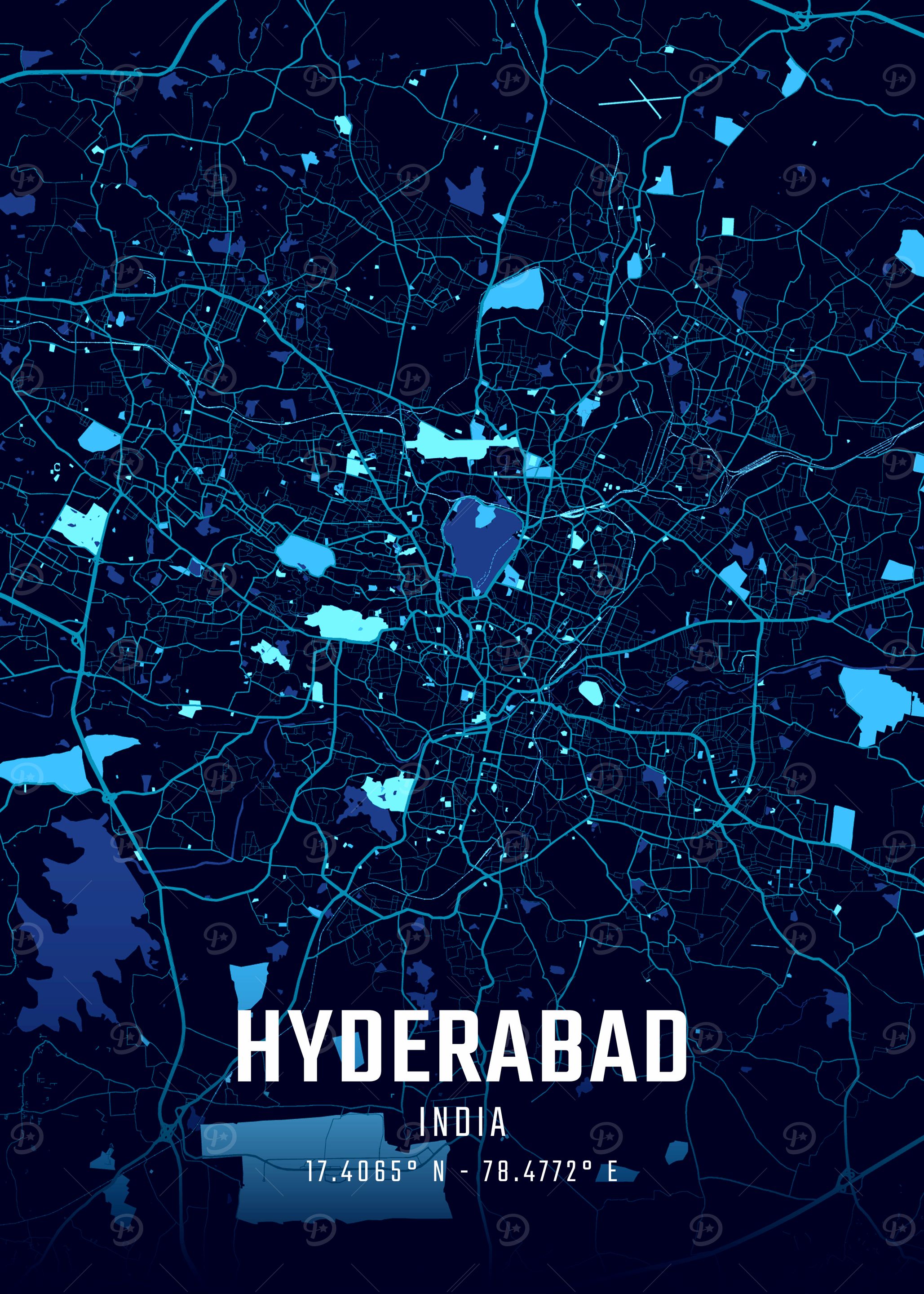 Hyderabad Midnight City Map