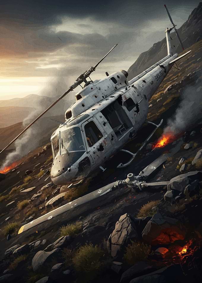 Crashed Helicopter Mountainside