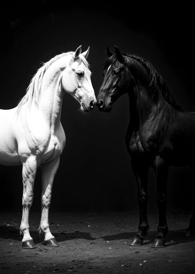 Black and White Horses