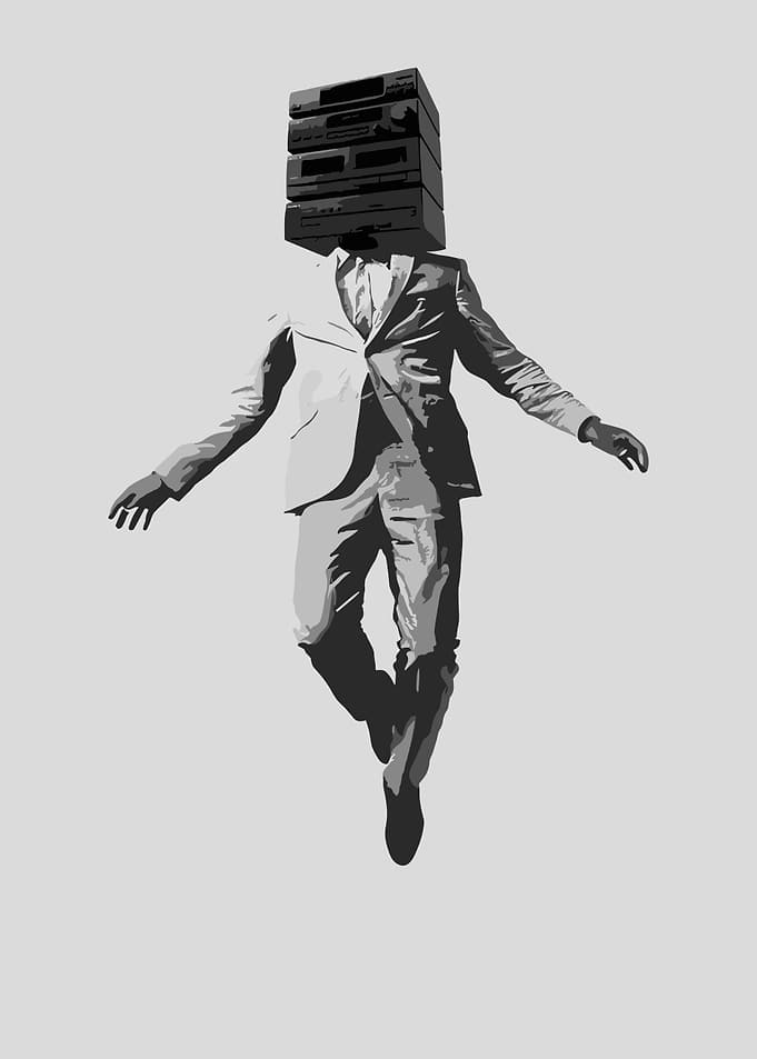 Man with Stereo Head