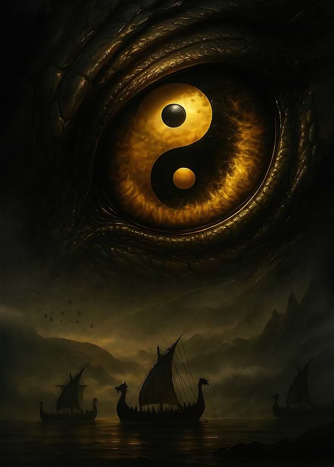 Dragon Eye Yin Yang Viking Ships
