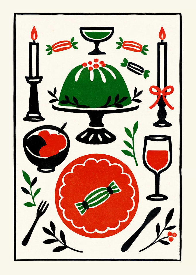 Festive Holiday Dinner Wall Art