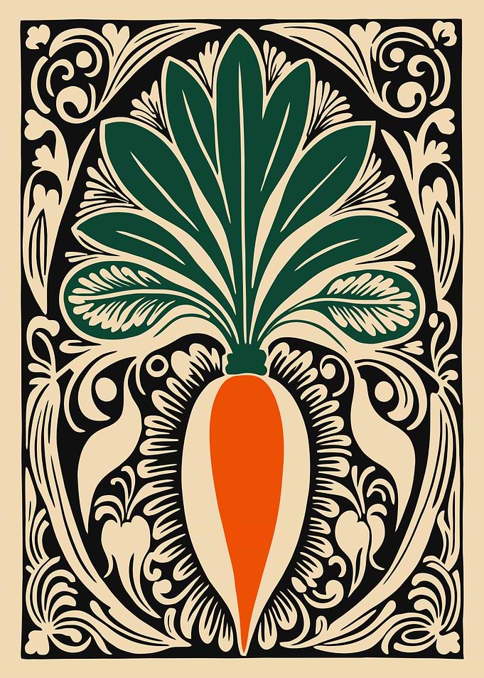 Ornate Carrot Illustration