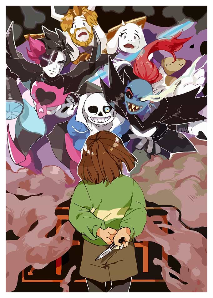 Undertale characters with Chara