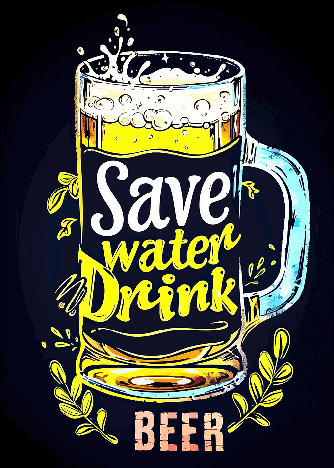 Save Water Drink Beer Illustration