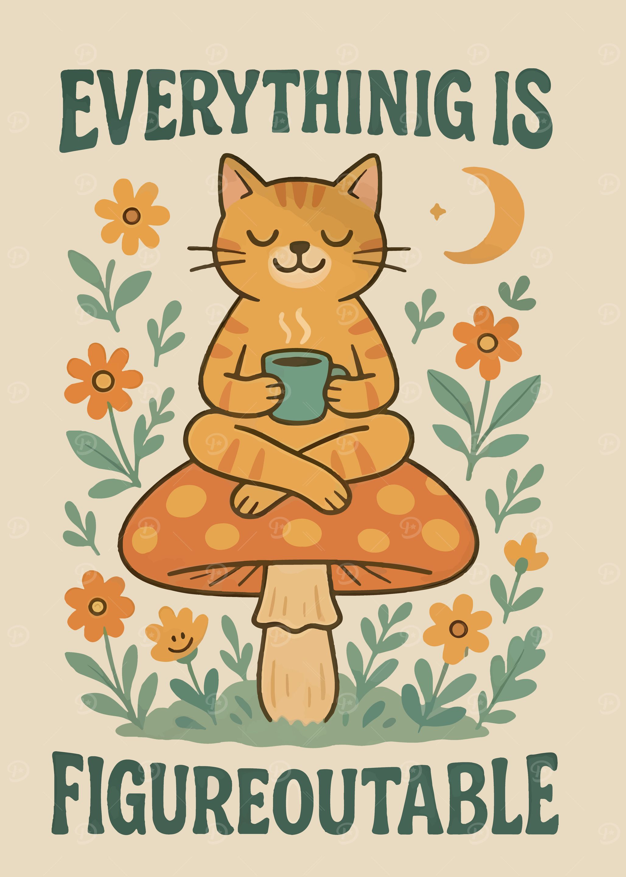 Everything is Figureoutable Cat on Mushroom