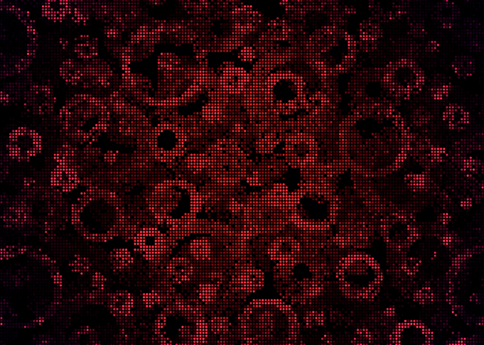 Abstract Red and Black Circle Pattern