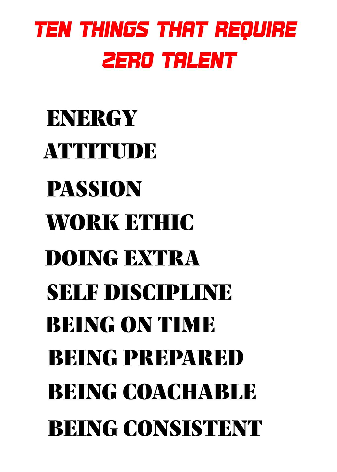 Ten Things That Require Zero Talent