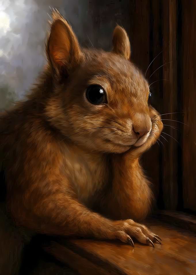 Curious Squirrel at Window