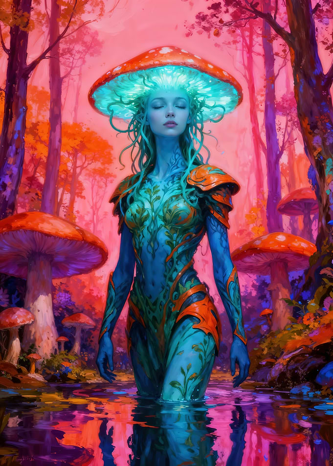 Mushroom Fairy in Enchanted Forest