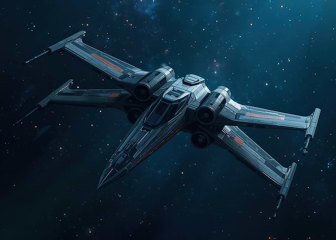 Futuristic Spaceship in Deep Space