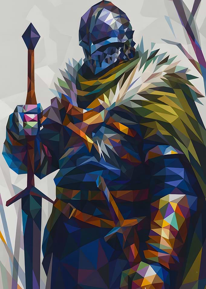 Low Poly Knight with Sword
