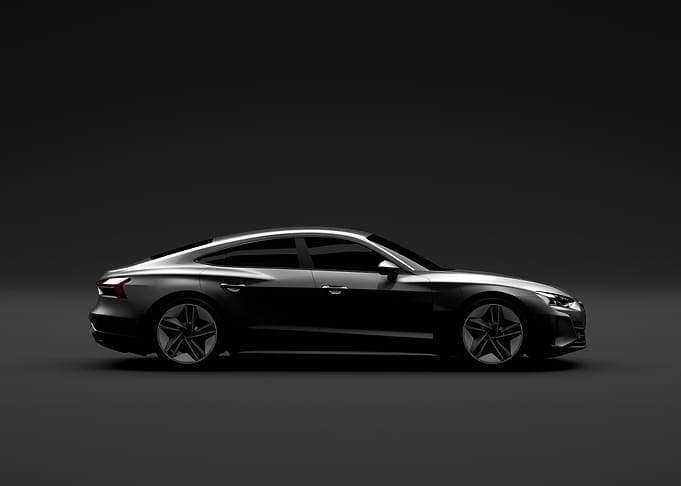 Sleek Silver Car on Dark Background