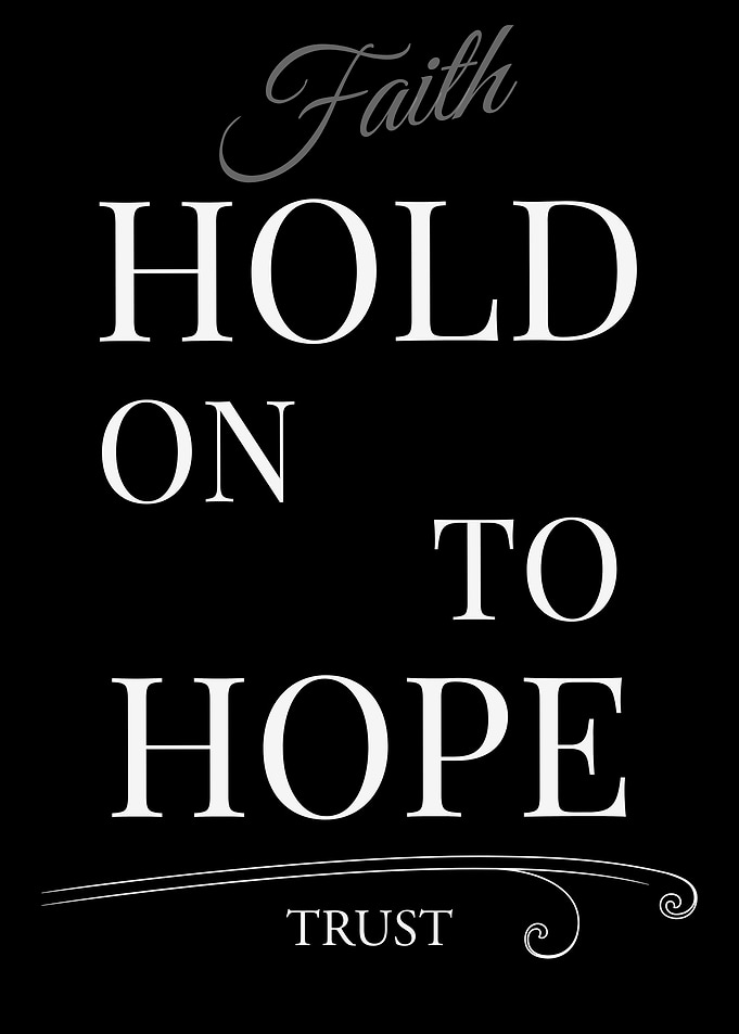 Faith, Hope, and Trust Typography Art – Dark Edition