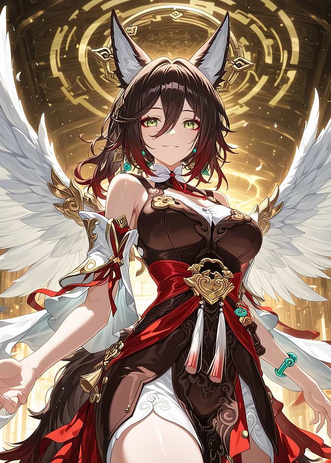 Anime Fox Girl with Wings