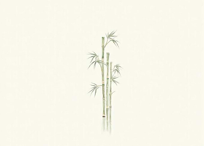 Bamboo Stalks on Cream Background