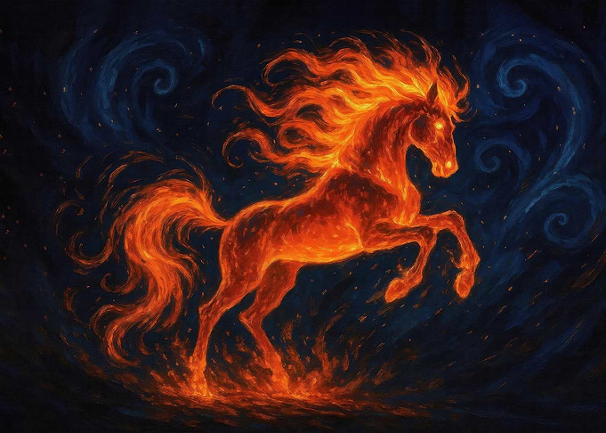 Fiery Horse Painting