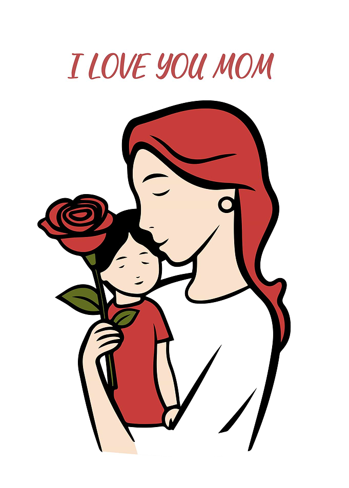 I Love You Mom Illustration
