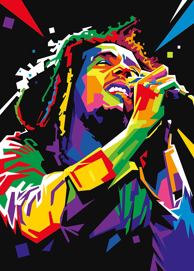 Bob Marley Colorful Pop Art Portrait