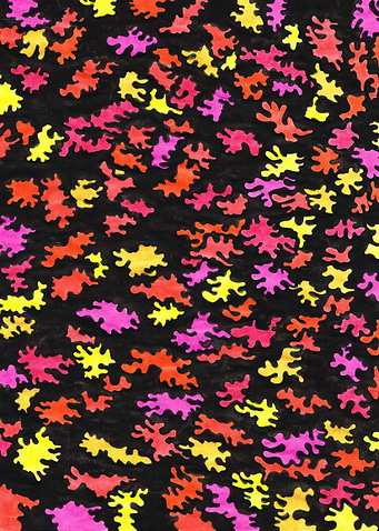 Abstract Colorful Shapes on Black Background