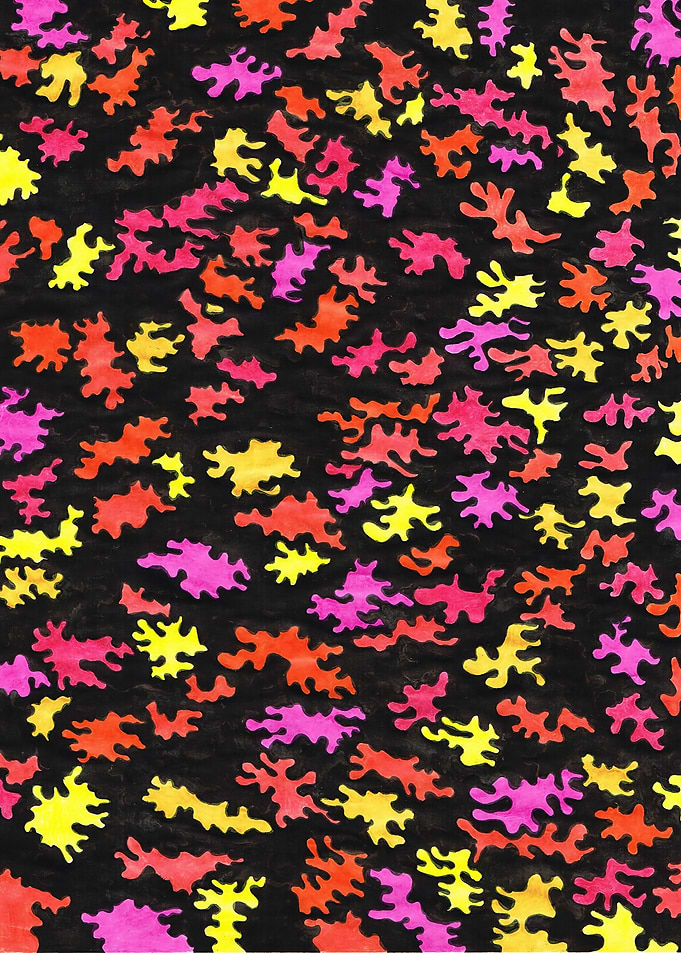 Abstract Colorful Shapes on Black Background