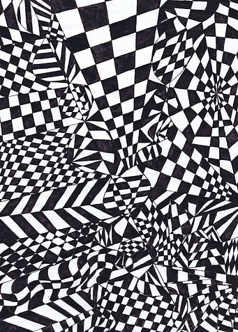 The Labyrinth_Abstract Black and White Pattern