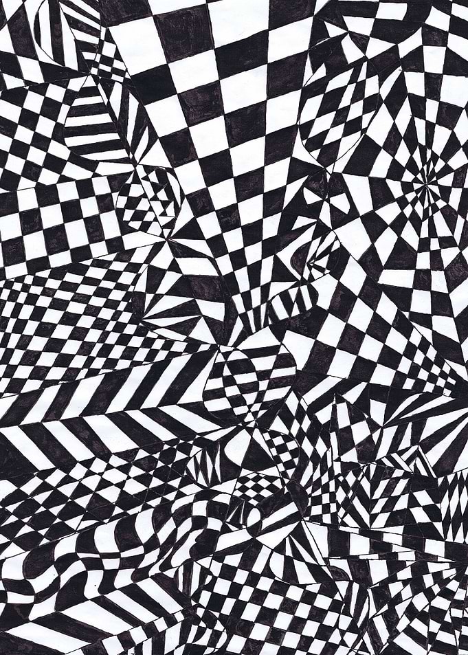 The Labyrinth_Abstract Black and White Pattern