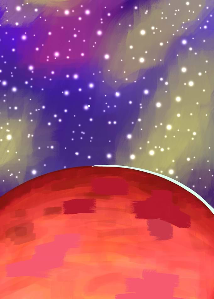 Red Planet in Starry Space