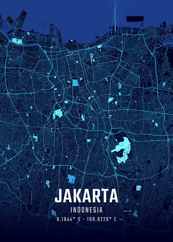 Jakarta Midnight City Map