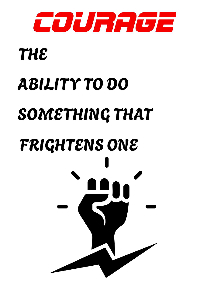 Courage: Motivational Graphic with Fist
