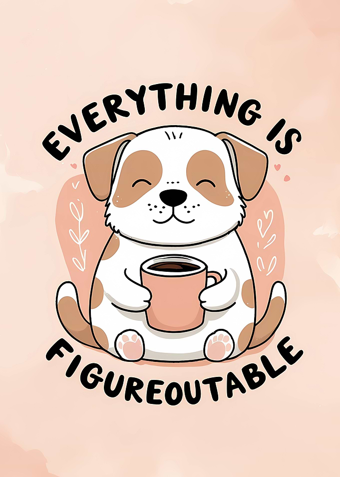Everything is Figureoutable Dog Illustration