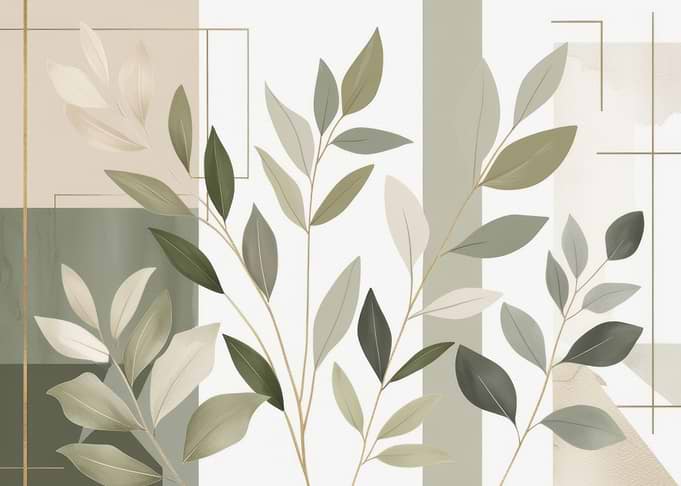 Botanical Art with Geometric Accents