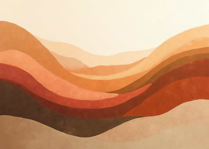 Abstract Earth Tone Wavy Landscape