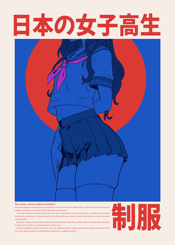 Japanese School Uniform Poster Art